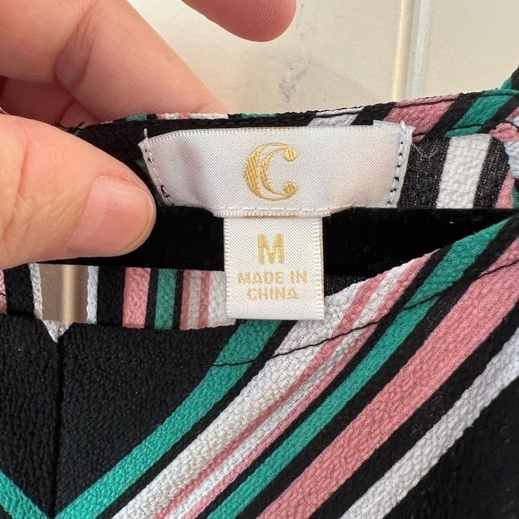 Charming Charlie Dress multi color with tie front size M - Picture 6 of 9